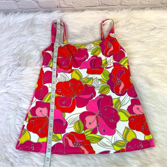 Lands’ End Bright Colored Tankini Top with Tie Neck Strap Size 2 N0271 - Picture 4 of 7